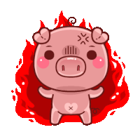 Pig Hell Fire Sticker