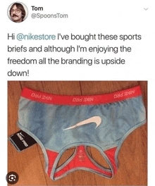 a picture of a pair of nike pro underwear on a twitter post