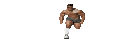 a very muscular man wearing shorts and white socks is running