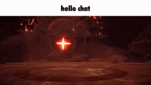 a screenshot of a video game with the words hello chat below it