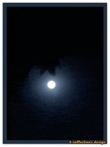 a picture of a full moon with the words b collections design
