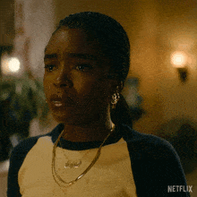 a woman with a tear running down her face is featured on netflix