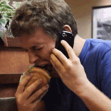 Eating Burger Corey Vidal GIF - Eating Burger Corey Vidal Crying On The Phone GIFs