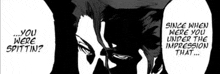 a black and white image of a man with the words " since when were you under the impression that " on the bottom