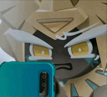 a phone with a picture of a cartoon character on the screen