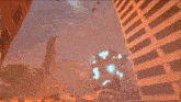 a computer generated image of a robot destroying a building
