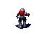 a computer generated image of a robot flying through the air .