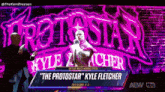 a wrestling match between kyle fletcher and protostar is being shown