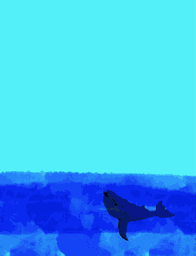 blue whale art ocean splash