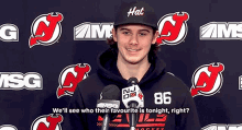 new jersey devils jack hughes well see who their favorite is tonight right favorite nhl