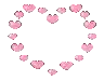a heart made out of pink hearts on a white background .