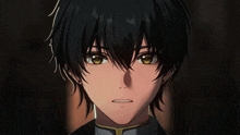 a close up of a anime character with his eyes closed