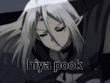 hiya pook is written in white on a black background