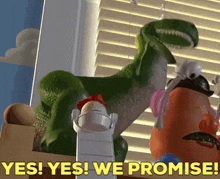 Toy Story Rex GIF - Toy Story Rex Yes Yes We Promise GIFs