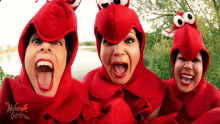 laughing lobsters mohawk girls crazy lobsters costumed lobsters going insane