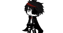 a black and white drawing of a boy with a red headband
