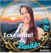 a picture of a woman with the words ecxelenete barita on it