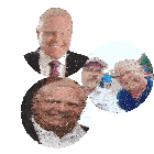 a man in a suit and tie is smiling in a circle