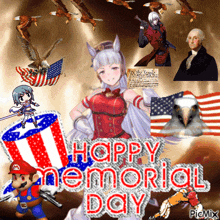 a happy memorial day greeting with a collage of images