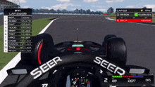 a race car with the word seer on the front