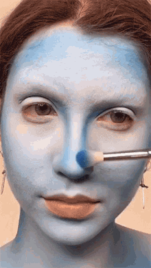 face painting abby roberts blue makeup blue facepaint face paint tutorial