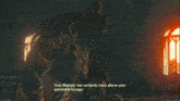 a video game scene that says it is unfortunate that the noble zonal no longer grace this world with their presence ..