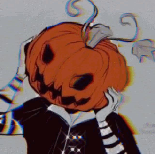 Anime Pumpkin Head Scarecrow with a Magical Orb  Creative Fabrica
