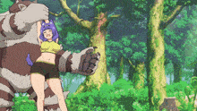 a cartoon of a girl being tickled by a monster