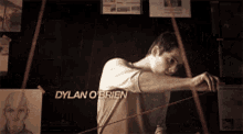 a man with the name dylan o brien on his chest