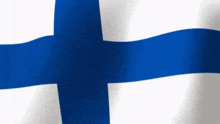 a blue and white flag is flying in the wind