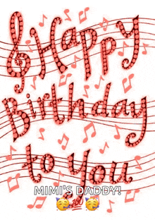 a happy birthday to you greeting card with green music notes .