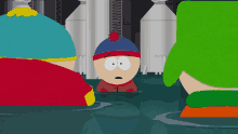 a group of cartoon characters are standing in the water including stan