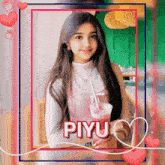 a picture of a girl with the name piyu on the bottom