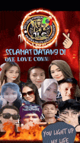 a poster that says selamat datang di one love communit