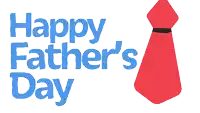 a happy father 's day sign with a red tie in the corner