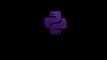 the word python is written in white letters on a purple background
