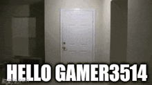a room with a door and the words `` hello gamer351 '' written on it .