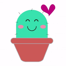 cactus cute heart fall in love happy
