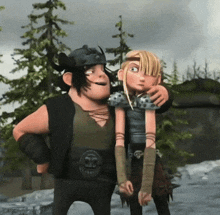 a man and a woman are standing next to each other .