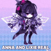 a cartoon of anna and lixie real standing next to each other on a checkered background