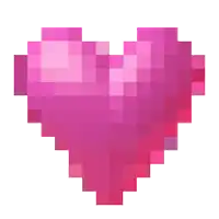 a pixel art heart with a yellow star in the middle