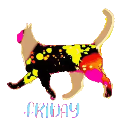 Friday Cat Loves Sticker - Friday Cat Loves Cat Stickers