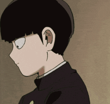 a close up of a cartoon character 's ear