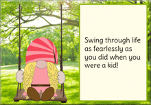 Animated Gnome On Swing Swinging Gnome Meme GIF