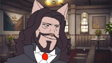 a cartoon of a man with cat ears and a beard