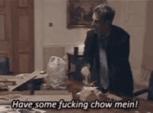 Have Some Fucking Chow Mein Peter Capaldi GIF - Have Some Fucking Chow Mein Peter Capaldi Malcolm Tucker GIFs