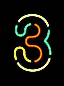 3 Number 3 GIF - 3 Number 3 Neon GIFs
