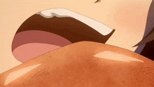 a close up of a person 's mouth with the letters i and o visible