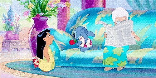 Her love could hold up the world. — cute stitch gifs for @liliesforedith