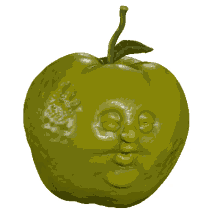 green apple wrinkly wow talking apple kiss